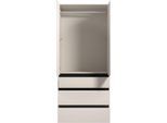 Dmora Guardaroba 2 Ante Vimercati 93X211H Cm Bianco, Appendiabiti 3 Cassetti