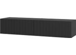 Dmora Mobile Porta Tv Maderno 154X42X32H Cm Nero, Un Ripiano 2 Ante