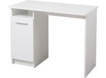 Dmora Scrivania Tiriolo 100X50X75H Cm Bianco Opaco, 2 Ripiani 3 Vani
