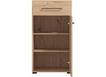 Dmora Mobile Da Ingresso Pincara 55X40X102H Cm Marrone Rovere Nodi, Un Cassetto 2 Ripiani