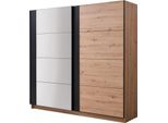 Dmora Guardaroba Grande Gandino 217X210H Cm Marrone Rovere Nodi, Appendiabiti 8 Ripiani