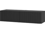 Dmora Mobile Porta Tv Vetto 128X42X32H Cm Nero, Un Ripiano 2 Ante