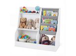 Costway Libreria Per Bambini, Scaffale Per Bambini Con 2 Scomparti, 2 Ripiani E 3 Scomparti In Tessuto, Scaffale Per Giocattoli, Organizer Per Giocattoli Per La Cameretta Dei Bambini, 89X35,5X80 Cm