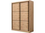 Dmora Guardaroba Grande Faedis 166X216H Cm Marrone Rovere Nodi, Appendiabiti 5 Ripiani