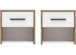 Dmora Comodino Secli 42X33X42H Cm Marrone Rovere Nodi, Un Cassetto Un Ripiano