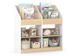 Costway Libreria Per Bambini, Libreria Per Bambini Con 8 Scomparti, Scaffale Per Bambini In Legno, Scaffale Per Giocattoli, Organizer Per Giocattoli, 80X29,5X80 Cm, Bianco