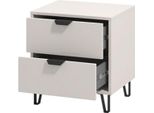 Dmora Comodino Scarlino 48X40X52H Cm Beige, Un Ripiano 2 Cassetti