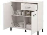Dmora Credenza Laerru 93X40X90H Cm Bianco Crema, Un Cassetto 2 Ripiani