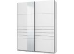 Dmora Guardaroba Grande Vialone 146X218H Cm Bianco Opaco, Appendiabiti 2 Ripiani