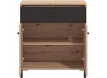 Dmora Credenza Settime 80X40X90H Cm Marrone Rovere Nodi, Un Cassetto Un Ripiano