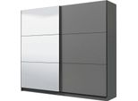 Dmora Guardaroba Grande Soncino 217X210H Cm Nero Antracite, Appendiabiti 8 Ripiani