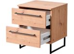 Dmora Comodino Cerignone 46X35X54H Cm Marrone Rovere Nodi, 2 Cassetti Un Ripiano