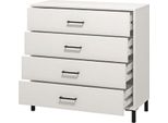 Dmora Cassettiera Vidor 93X40X90H Cm Bianco, 4 Cassetti Apertura Scorrevole