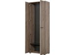 Dmora Guardaroba 2 Ante Pinasca 68X195H Cm Marrone Rovere Nodi, Un Ripiano Appendiabiti