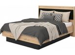 Dmora Letto Matrimoniale Filogaso Marrone Rovere Nodi, Dimensione Materasso 160X200 Cm Imbottito