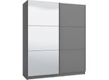 Dmora Guardaroba Grande Verzino 179X210H Cm Nero Antracite, 5 Ripiani Appendiabiti
