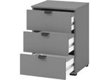 Dmora Comodino Talana 45X40X63H Cm Nero Antracite, 3 Cassetti Un Ripiano