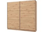 Dmora Guardaroba Grande Piateda 217X210H Cm Marrone Rovere Nodi, 8 Ripiani Appendiabiti