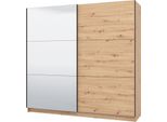 Dmora Guardaroba Grande Soncino 217X210H Cm Marrone Rovere Nodi, Appendiabiti 8 Ripiani