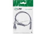 Inline® Cavo Alimentazione Euro Con Interruttore, Cee 7/16 A IEC-C7, Nero, 0,5M