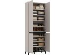 Dmora Scarpiera Peligni 80X40X206H Cm Beige, 9 Ripiani 4 Ante