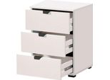 Dmora Comodino Talana 45X40X63H Cm Bianco, Un Ripiano 3 Cassetti