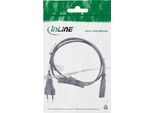 Inline® Cavo Alimentazione Euro Con Interruttore, Cee 7/16 A IEC-C7, Nero, 1M