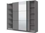 Dmora Guardaroba Grande Sorgono 237X210H Cm Nero Antracite, Appendiabiti 8 Ripiani