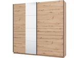 Dmora Guardaroba Grande Spartano 220X218H Cm Marrone Rovere Nodi, Appendiabiti 2 Ripiani