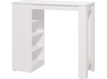 Dmora Tavolo Fisso Sedriano 120X50X105H Cm Bianco, 2 Posti Forma Rettangolare