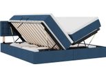 Vidaxl Letto Contenitore Con Materasso Blu 180 X 200 Cm In Pelle Finta