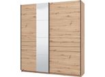 Dmora Guardaroba Grande Siri 195X218H Cm Marrone Rovere Nodi, Appendiabiti 2 Ripiani