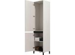 Dmora Guardaroba 2 Ante Monta 55X206H Cm Bianco, Appendiabiti 2 Ripiani