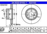 Ate 24.0322-0103.1 Disco Freno Oe 34111158040 Compatibile Con Serie 5 E34, Serie 7 E32