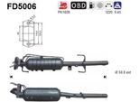 As FD5006 Filtro Antiparticolato/Fuliggine, Impianto Di Scarico Oe RFY62055X Compatibile Con 6