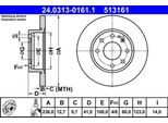 Ate 24.0313-0161.1 Disco Freno Oe 569020 Compatibile Con Astra F, Corsa A, Corsa B, Vectra