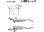 As FD5221 Filtro Antiparticolato/Filtro Antiparticolato, Impianto Di Scarico Oe 2002000Q1K Compatibile Con NV400, Movano, Master