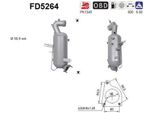 As FD5264 Filtro Antiparticolato/Fuliggine, Impianto Di Scarico Oe 855542 Compatibile Con Zafira
