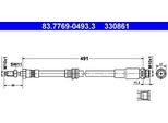 Ate 83.7769-0493.3 Tubo Freno Oe 1211729 Compatibile Con Fusion