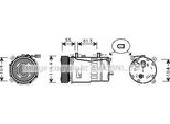 Ava AIAK003 Compressore Climatizzatore Oe 1J0820803N Compatibile Con A3 8L, Tt, Cordoba, Ibiza, Inca, Leon, Toledo, Octavia, Bora, Caddy, Golf Iv, Jetta, New Beetle, Polo 6V