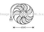 Ventola Radiatore Ava AI7509 Oe 1J0959455E Compatibile Con A3 8L, Tt, Cordoba, Ibiza, Leon, Toledo, Fabia, Octavia, Roomster, Bora, Fox, Golf Iv, Lupo, New Beetle, Polo 9N