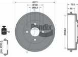 Bendix Braking BDM1156 Tamburo Del Freno Oe 1752037 Compatibile Con B-Max, Tourneo, Transit