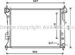 Ava HY2428 Radiatore Motore Oe 253101J050 Compatibile Con I20