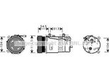 Ava VNAK280 Compressore Climatizzatore Oe 7H0820803B Compatibile Con Caddy, Multivan V, Transporter V
