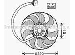 Ava VN7522 Ventola Radiatore Oe 1J0959455M Compatibile Con A3 8L, Tt, Arosa, Cordoba, Ibiza, Leon, Toledo, Fabia, Octavia, Roomster, Bora, Fox, Golf Iv, Lupo, New Beetle, Polo 6N, Polo 9N