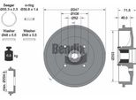 Bendix Braking BDM1129 Tamburo Del Freno Oe 424747 Compatibile Con 206