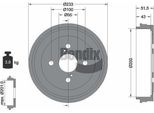 Bendix Braking BDM1081 Tamburo Del Freno Oe 4243112200 Compatibile Con Yaris