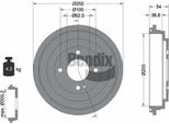 Bendix Braking BDM1167 Tamburo Del Freno Oe 584110U000 Compatibile Con Accent, I20, Solaria, Rio