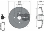 Bendix Braking BDM1105 Tamburo Del Freno Oe 58411FD100 Compatibile Con Rio