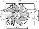 Ava FD7553 Ventola Radiatore Oe 1334248 Compatibile Con Fiesta, Fusion